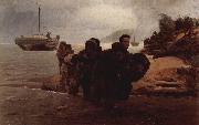 Ilya Repin Barge Haulers wading France oil painting artist